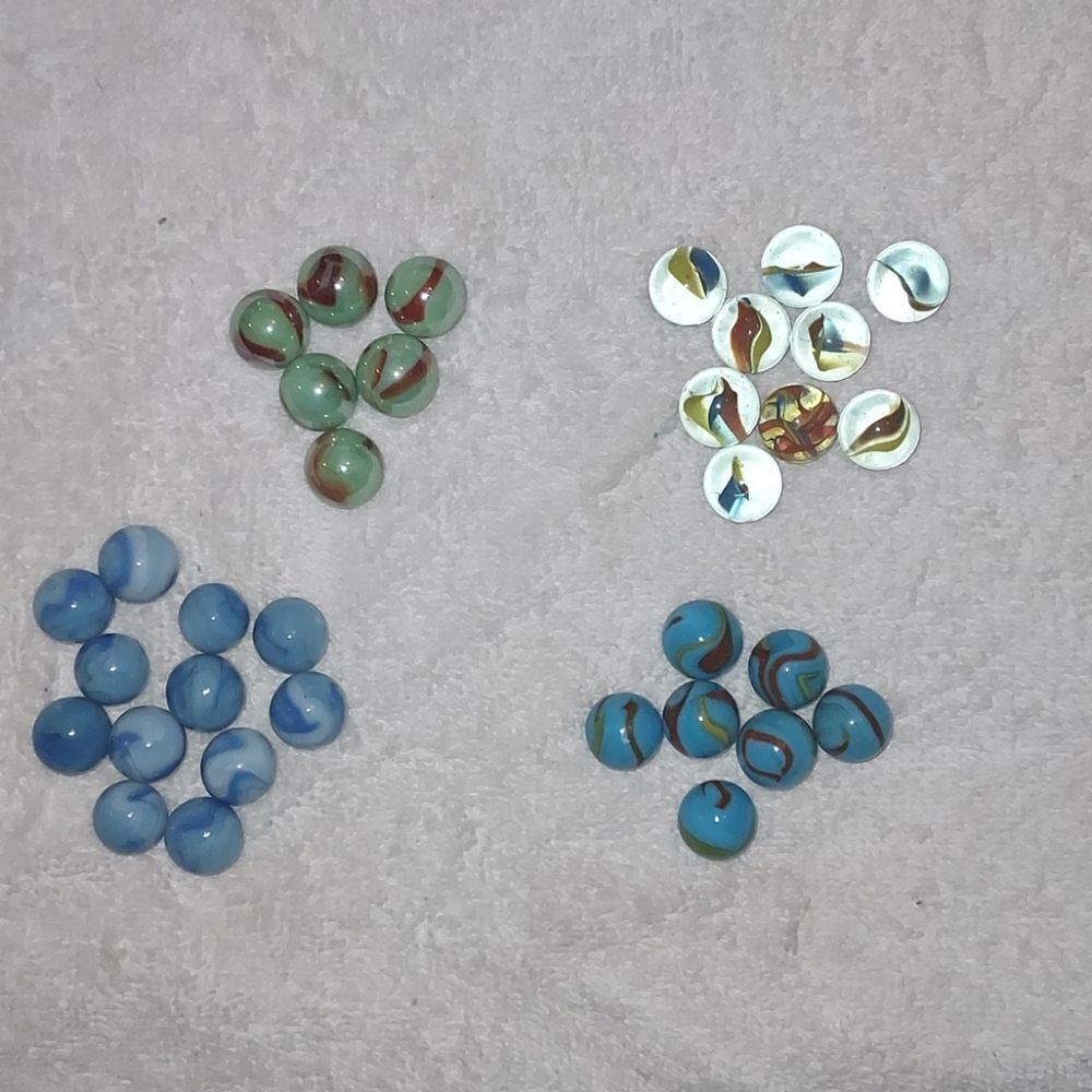 Vintage marbles swirls cateyes 34ct.